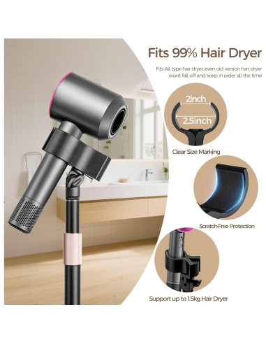 Soporte para Secador de Pelo Vivnoon Ajustable 1.68m Estable