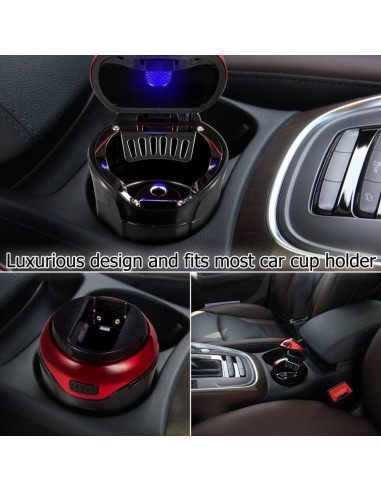 Cenicero y encendedor desmontable eJiasu con luz LED azul