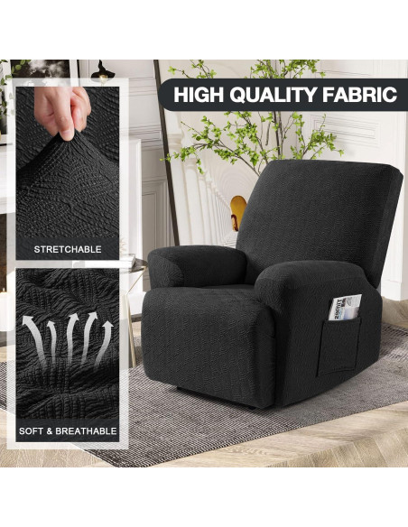 Funda de Silla de Reclinador Timeles Unipersonal Negra Funda de Silla de Reclinador Timeles Unipersonal Negra