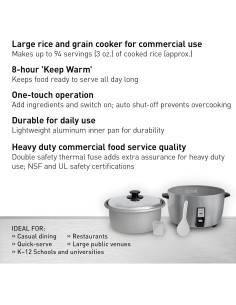 Cocedor de Arroz Panasonic SR-42HZP 46 Tazas Comercial Plata 2