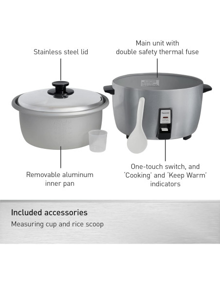 Cocedor de Arroz Panasonic SR-42HZP 46 Tazas Comercial Plata Cocedor de Arroz Panasonic SR-42HZP 46 Tazas Comercial Plata
