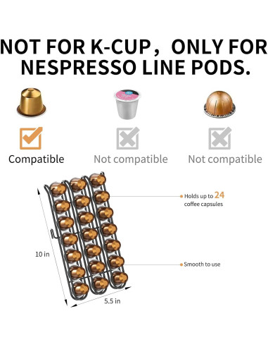 Organizador de Estación de Café LEMIKKLE 2 Niveles Negro