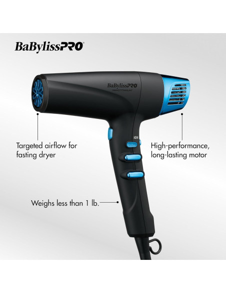 Secador de Pelo BaBylissPRO Nano Titanium 1875W Iónico Negro Secador de Pelo BaBylissPRO Nano Titanium 1875W Iónico Negro