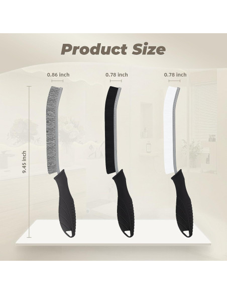 Juego de Cepillos de Limpieza KMOSENIA - 3 Unidades, Negro/Blanco Juego de Cepillos de Limpieza KMOSENIA - 3 Unidades, Negro/Blanco
