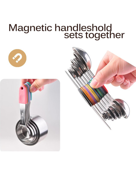 Juego de Tazas y Cucharas Medidoras Magnéticas EDELIN 5+7 Piezas Juego de Tazas y Cucharas Medidoras Magnéticas EDELIN 5+7 Piezas