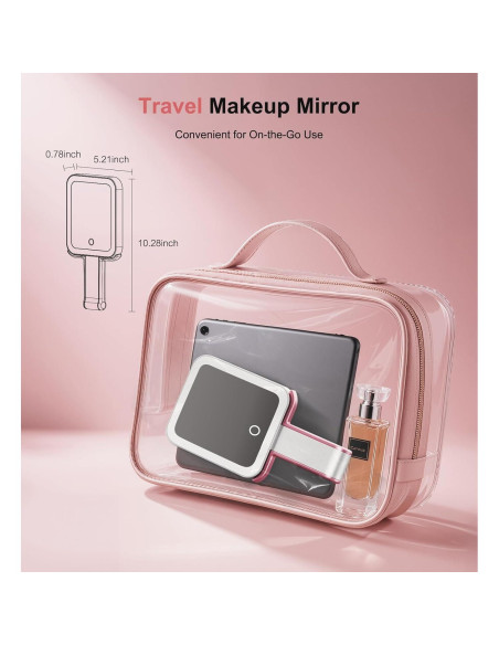 Espejo de Maquillaje Fshyos LED Doble Cara 10X/1X Rosa Espejo de Maquillaje Fshyos LED Doble Cara 10X/1X Rosa