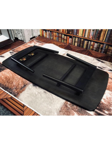 Mesa de Café Plegable AZUMAYA SGS-229BK Madera Negra 100x52x36cm