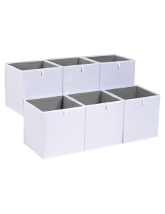 Cajas Organizadoras Plegables Amazon Basics, 6 Unidades, 26.7x26.7x27.9 cm, Blancas