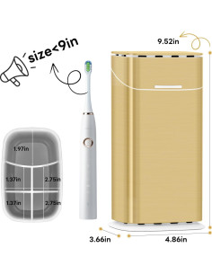 Soporte para Cepillos de Dientes Eléctricos GFWARE Dorado 5 Compartimentos 2