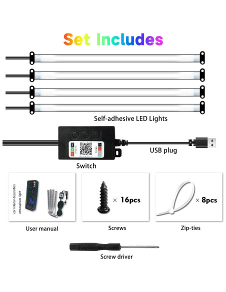Tira de Luz LED GZ5CG SL0098 RGB 48 LEDs USB 5V Tira de Luz LED GZ5CG SL0098 RGB 48 LEDs USB 5V