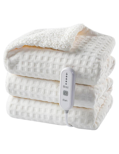 Manta Eléctrica Dowin 50x60 cm Beige Waffle con Apagado Automático