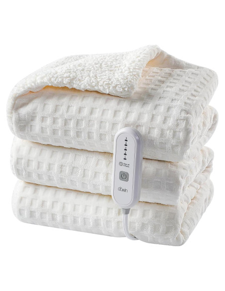 Manta Eléctrica Dowin 50x60 cm Beige Waffle con Apagado Automático Manta Eléctrica Dowin 50x60 cm Beige Waffle con Apagado Automático