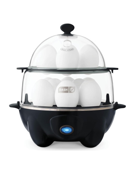 Cocinador de Huevos DASH Deluxe 12 Huevos Negro Automático Cocinador de Huevos DASH Deluxe 12 Huevos Negro Automático