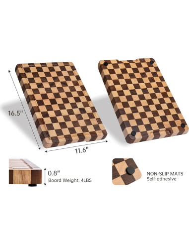 Tabla de Cortar de Madera Acacia THETCHRY 42x29.5cm con Surcos