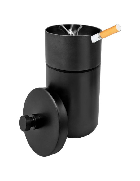 Cenicero de coche con tapa DXNQ de acero inoxidable, sin humo Cenicero de coche con tapa DXNQ de acero inoxidable, sin humo