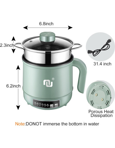 Olla Caliente Inteligente NUNET 1.2L Verde con Temporizador