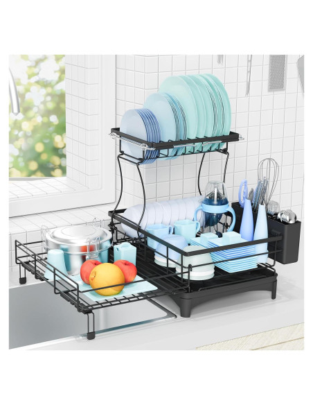 Escurridor de Platos Expandible Gtyasm Negro 2 Niveles 53.3 cm Escurridor de Platos Expandible Gtyasm Negro 2 Niveles 53.3 cm