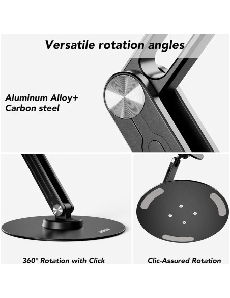 Soporte de Tableta Magnético XAOSUN Ajustable 360 Negro Soporte de Tableta Magnético XAOSUN Ajustable 360 Negro