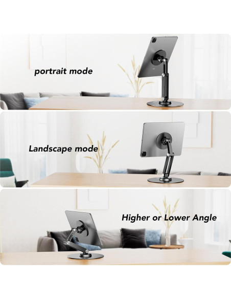 Soporte de Tableta Magnético XAOSUN Ajustable 360 Negro Soporte de Tableta Magnético XAOSUN Ajustable 360 Negro