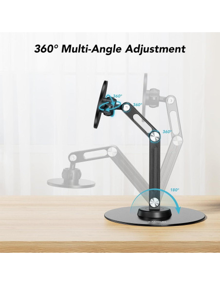 Soporte de Tableta Magnético XAOSUN Ajustable 360 Negro Soporte de Tableta Magnético XAOSUN Ajustable 360 Negro