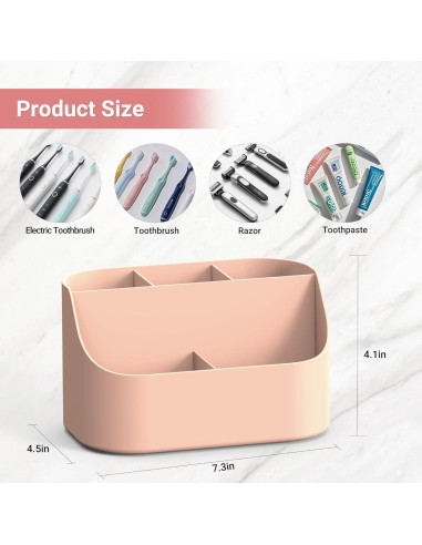 Soporte para Cepillos de Dientes Oasiteege Rosa 5 Compartimentos