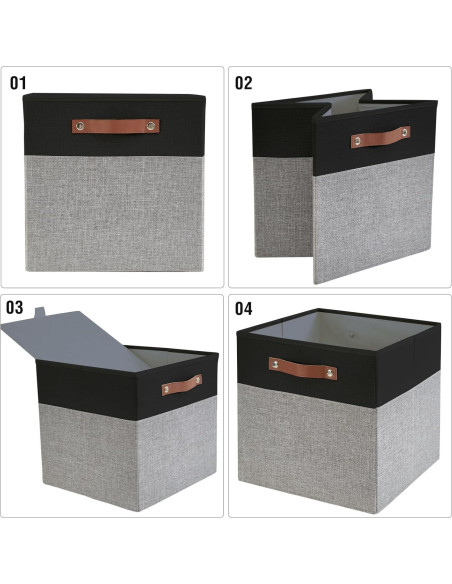Cajas de Almacenamiento Plegables Bagnizer 28x28cm 4 Piezas Cajas de Almacenamiento Plegables Bagnizer 28x28cm 4 Piezas