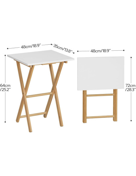 Mesa de Bandeja de TV Plegable HOOBRO - Bambú Natural 65 cm Mesa de Bandeja de TV Plegable HOOBRO - Bambú Natural 65 cm