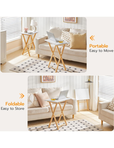 Mesa de Bandeja de TV Plegable HOOBRO - Bambú Natural 65 cm Mesa de Bandeja de TV Plegable HOOBRO - Bambú Natural 65 cm