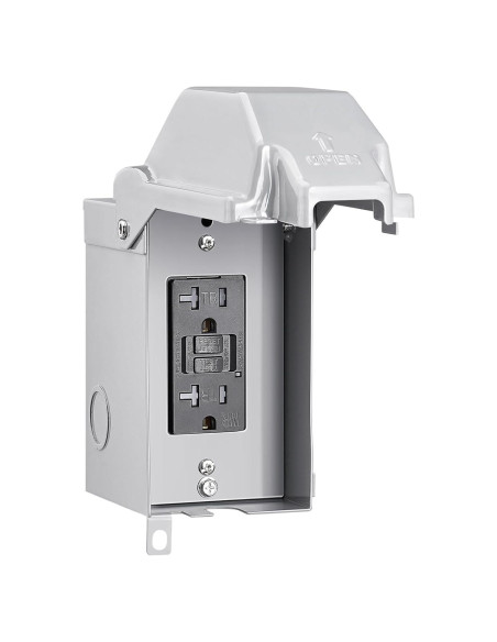 Caja de Salida Exterior SURAIELEC GFCI 20 AMP Impermeable Caja de Salida Exterior SURAIELEC GFCI 20 AMP Impermeable