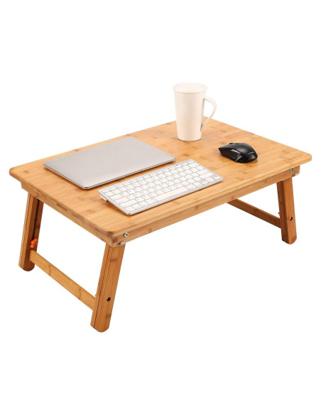 Mesa bandeja para laptop Nnewvante 65x45cm ajustable bambú Mesa bandeja para laptop Nnewvante 65x45cm ajustable bambú