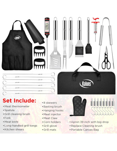 Set de Parrilla Kaluns 40 Piezas Acero Inoxidable