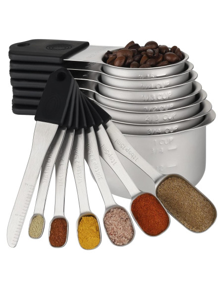 Juego de Tazas y Cucharas Medidoras Magnéticas Turewin 7 Piezas Juego de Tazas y Cucharas Medidoras Magnéticas Turewin 7 Piezas
