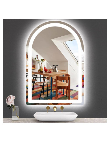 Espejo LED Arqueado THEKLA 60.96x40.64 cm Luz Ajustable