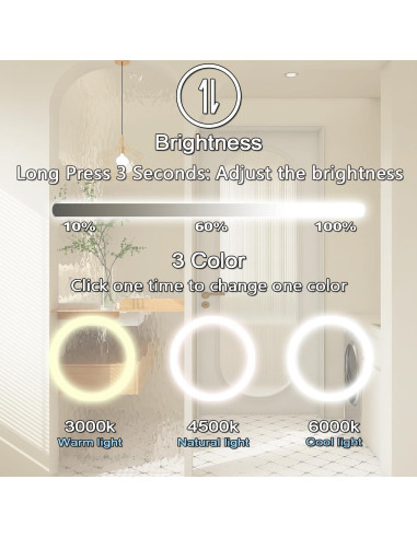 Espejo LED Arqueado THEKLA 60.96x40.64 cm Luz Ajustable