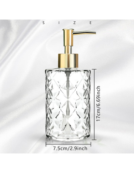 Dispensador de Jabón de Vidrio E-Greetshopping 330ml con Bomba Dorada Dispensador de Jabón de Vidrio E-Greetshopping 330ml con Bomba Dorada