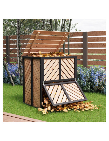 Compostador de Madera SOCOME 115 Galones con Puerta Deslizante Compostador de Madera SOCOME 115 Galones con Puerta Deslizante