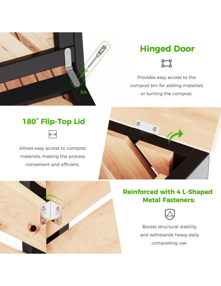 Compostador de Madera SOCOME 115 Galones con Puerta Deslizante Compostador de Madera SOCOME 115 Galones con Puerta Deslizante
