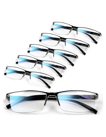 Paquete de 6 gafas de lectura Gaoye 2.25x con bloqueo luz azul Paquete de 6 gafas de lectura Gaoye 2.25x con bloqueo luz azul