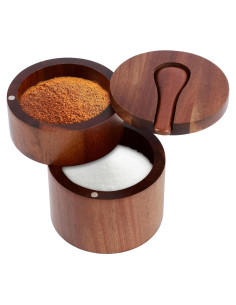 Bowl de Sal y Pimienta PHWRECZ 9x9x10cm Madera Acacia