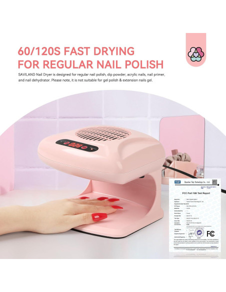 Secador de Uñas SAVILAND 300W con Aire Caliente y Frío Secador de Uñas SAVILAND 300W con Aire Caliente y Frío