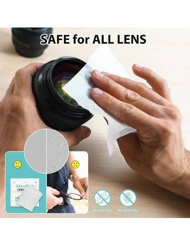 Toallitas de Limpieza Wowflash 200 Unidades para Lentes