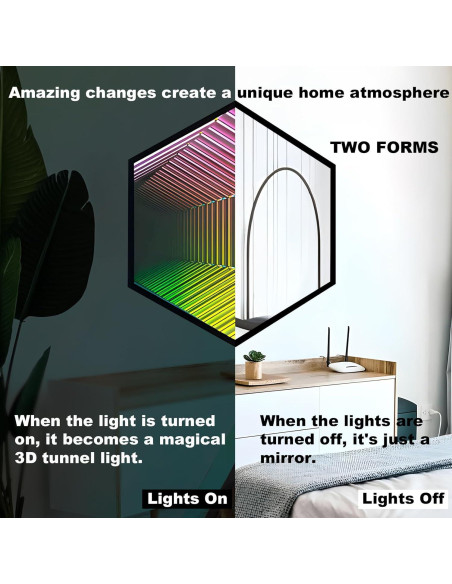 Luz LED Infinita 3D XQDUPDA Hexágono 30 CM RGB Control APP Luz LED Infinita 3D XQDUPDA Hexágono 30 CM RGB Control APP