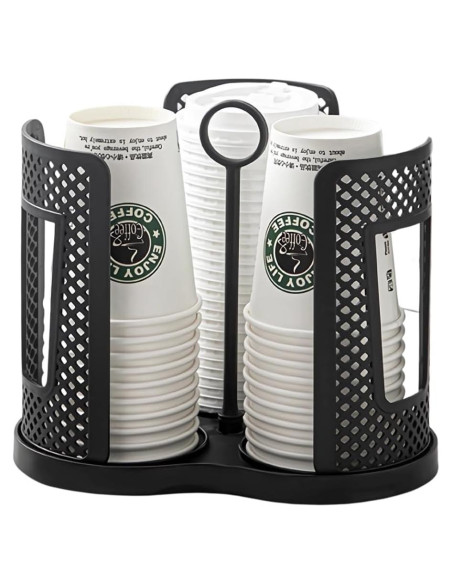 Dispensador de Tazas Rotatorio Atarvana 3 Compartimentos 22.49 cm Dispensador de Tazas Rotatorio Atarvana 3 Compartimentos 22.49 cm