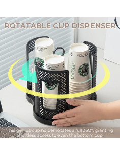 Dispensador de Tazas Rotatorio Atarvana 3 Compartimentos 22.49 cm 2
