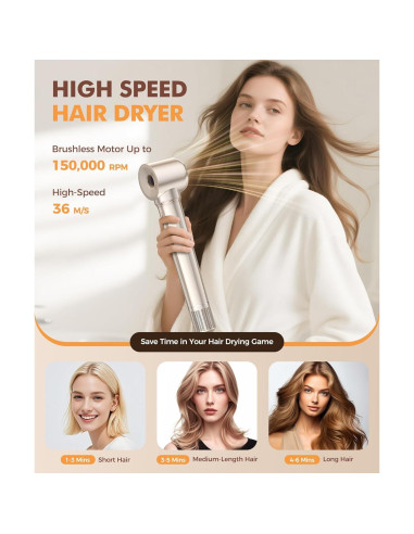 Cepillo Secador de Cabello 6 en 1 Cosy Companions Dorado