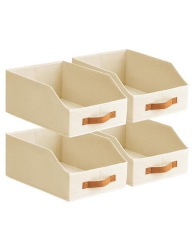 Cajas de Almacenamiento Plegables Homsorout Beige - 4 Unidades