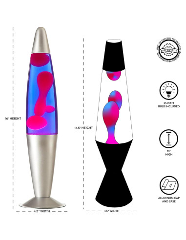 Lámpara de Movimiento Líquido Estilo Urbano Rosa/Púrpura 40.64 cm