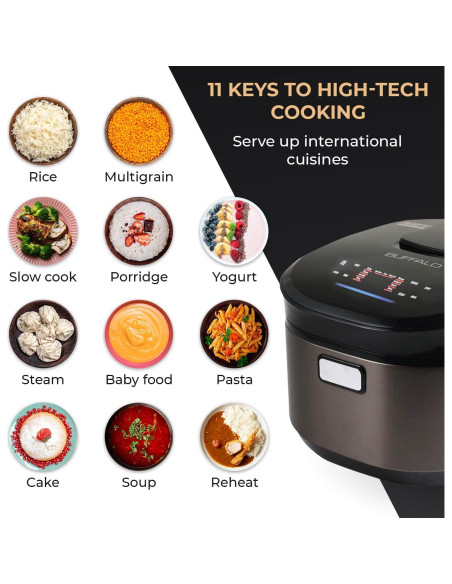 Cocedor de Arroz Buffalo IH 10 Tazas 1.8L Inducción Antiadherente Cocedor de Arroz Buffalo IH 10 Tazas 1.8L Inducción Antiadherente