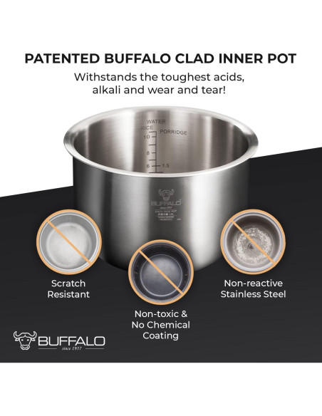 Cocedor de Arroz Buffalo IH 10 Tazas 1.8L Inducción Antiadherente Cocedor de Arroz Buffalo IH 10 Tazas 1.8L Inducción Antiadherente