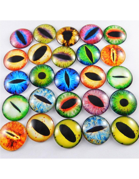 Cabochones de Vidrio 30mm Julie Wang 20 Piezas Ojos Dragón Cabochones de Vidrio 30mm Julie Wang 20 Piezas Ojos Dragón